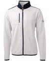 Cutter & Buck Cascade Eco Mens Fleece Jacket In White