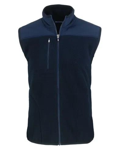 Cutter & Buck Cascade Eco Sherpa Mens Big And Tall Fleece Vest In Blue