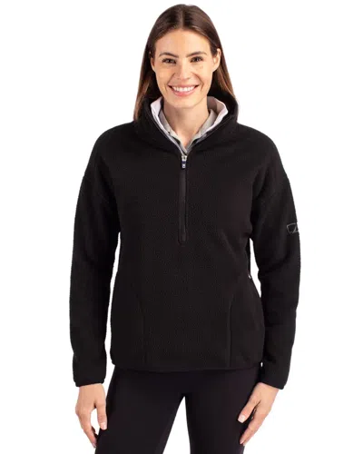 Cutter & Buck Cascade Eco Womens Fleece Pullover Jacket In Black