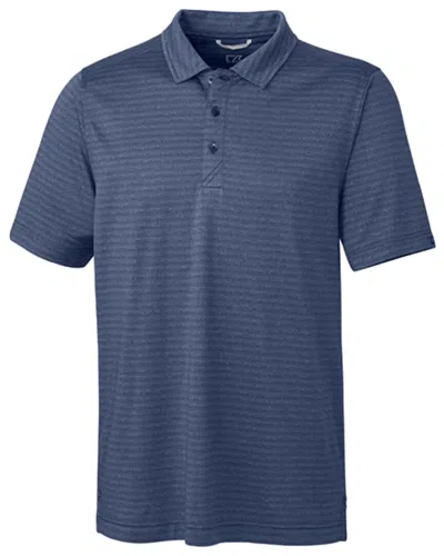 Cutter & Buck Cascade Melange Stripe Polo Shirt In Blue