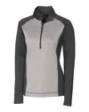 Cutter & Buck Cbuk Ladies' All-star Printed Half-zip Jacket In Black
