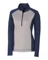 Cutter & Buck Cbuk Ladies' All-star Printed Half-zip Jacket In Blue