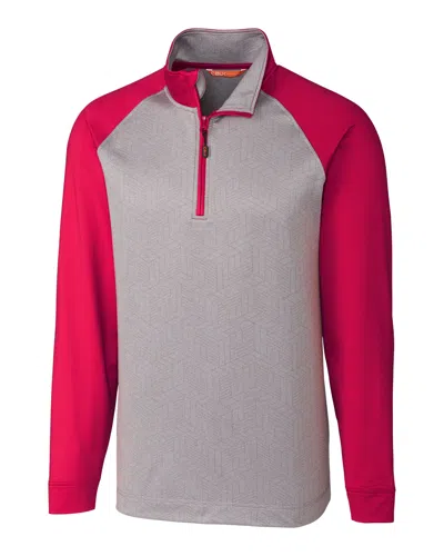 Cutter & Buck Cbuk Men's All-star Printed Half-zip Jacket In Red