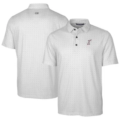 Cutter & Buck Charcoal Albuquerque Isotopes Pike Double Dot Print Stretch Polo In White