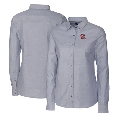 Cutter & Buck Charcoal Frisco Roughriders Stretch Oxford Long Sleeve Tri-blend Button-up Dress Shirt