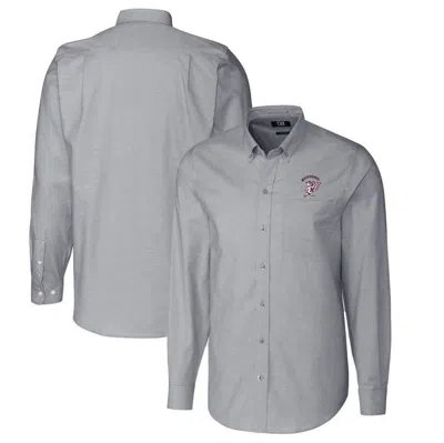 Cutter & Buck Charcoal Mississippi State Bulldogs Vault Stretch Oxford Long Sleeve Button-down Shirt