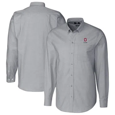 Cutter & Buck Charcoal Ohio State Buckeyes Alumni Logo Stretch Oxford Long Sleeve Button-down Shirt