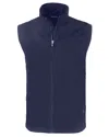 Cutter & Buck Charter Eco Recycled Mens Full-zip Vest In Blue