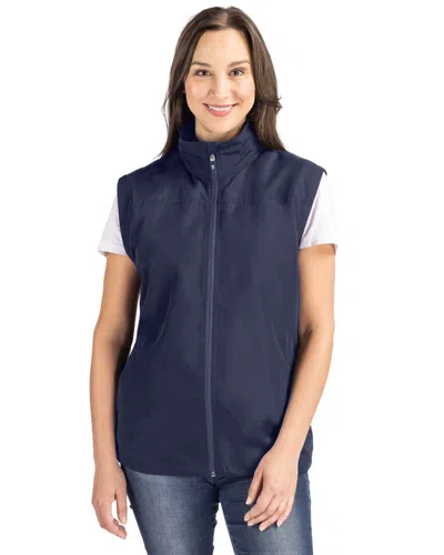 Cutter & Buck Charter Eco Recycled Full-zip Womens Vest In Blue