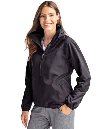 Cutter & Buck Charter Eco Recycled Womens Anorak Jacket In Black