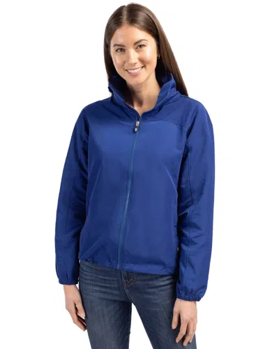 Cutter & Buck Charter Eco Recycled Womens Full-zip Jacket In Blue