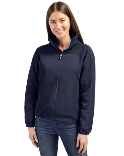 Cutter & Buck Charter Eco Recycled Womens Full-zip Jacket In Blue