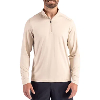 Cutter & Buck Coastline Epic Comfort Half Zip Performance Pullover In Neutral