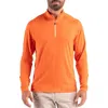 Cutter & Buck Coastline Epic Comfort Half Zip Performance Pullover In Orange