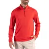 Cutter & Buck Coastline Epic Comfort Half Zip Performance Pullover In Red