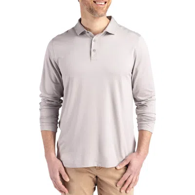 Cutter & Buck Coastline Epic Comfort Long Sleeve Polo In Concrete