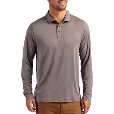 Cutter & Buck Coastline Epic Comfort Long Sleeve Polo In Elemental Grey