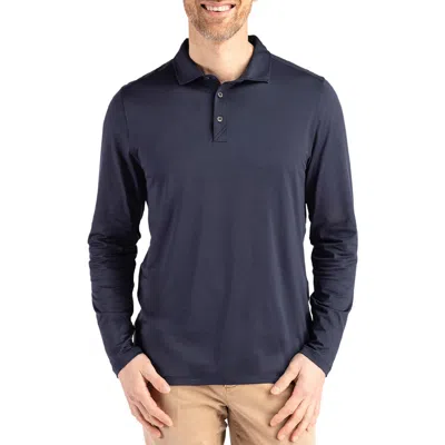 Cutter & Buck Coastline Epic Comfort Long Sleeve Polo In Navy Blue