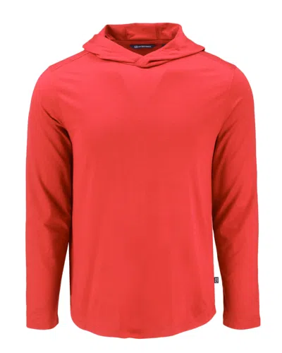 Cutter & Buck Coastline Epic Comfort Recycled Mens Hooded Shirt In Red