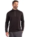 Cutter & Buck Coastline Epic Comfort Half Zip Performance Pullover In Brown