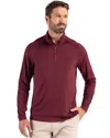 Cutter & Buck Coastline Epic Comfort Recycled Mens Quarter Zip In Brown