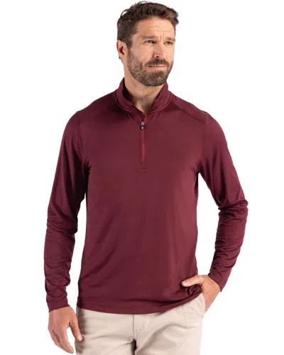 Cutter & Buck Coastline Epic Comfort Recycled Mens Quarter Zip In Brown