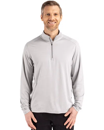 Cutter & Buck Coastline Epic Comfort Recycled Mens Quarter Zip In Gray