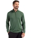 Cutter & Buck Coastline Epic Comfort Recycled Mens Quarter Zip In Green