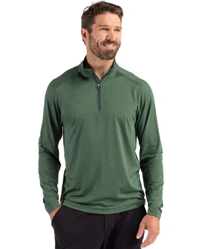 Cutter & Buck Coastline Epic Comfort Recycled Mens Quarter Zip In Green