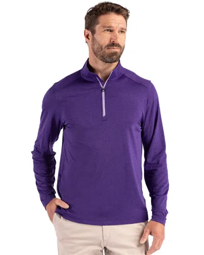 Cutter & Buck Coastline Epic Comfort Recycled Mens Quarter Zip In Orange