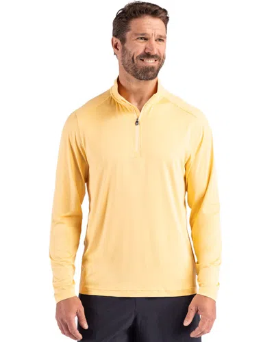 Cutter & Buck Coastline Epic Comfort Recycled Mens Quarter Zip In Yellow