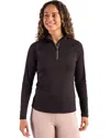 Cutter & Buck Coastline Epic Comfort Recycled Women's Quarter Zip In Black