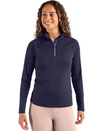 Cutter & Buck Coastline Epic Comfort Recycled Women's Quarter Zip In Blue
