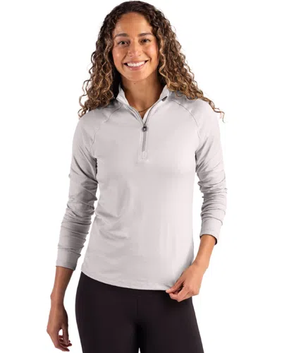 Cutter & Buck Coastline Epic Comfort Recycled Women's Quarter Zip In Gray
