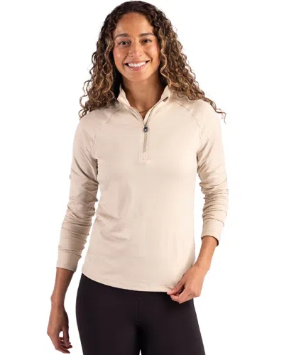 Cutter & Buck Coastline Epic Comfort Recycled Women's Quarter Zip In Neutral