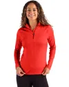 Cutter & Buck Coastline Epic Comfort Recycled Women's Quarter Zip In Red
