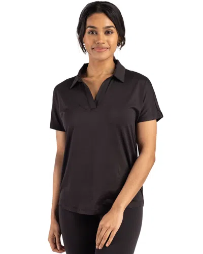 Cutter & Buck Coastline Epic Comfort Recycled Womens Dolman Polo In Black