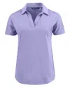 Cutter & Buck Coastline Epic Comfort Recycled Womens Dolman Polo In Purple