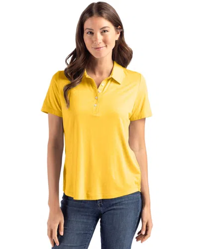 Cutter & Buck Coastline Epic Comfort Recycled Womens Polo In Yellow