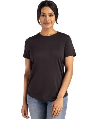 Cutter & Buck Coastline Epic Comfort Recycled Womens Short Sleeve Tee In Black