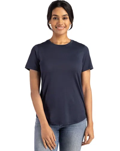 Cutter & Buck Coastline Epic Comfort Recycled Womens Short Sleeve Tee In Blue