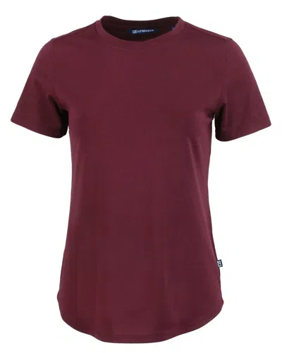 Cutter & Buck Coastline Epic Comfort Recycled Womens Short Sleeve Tee In Red