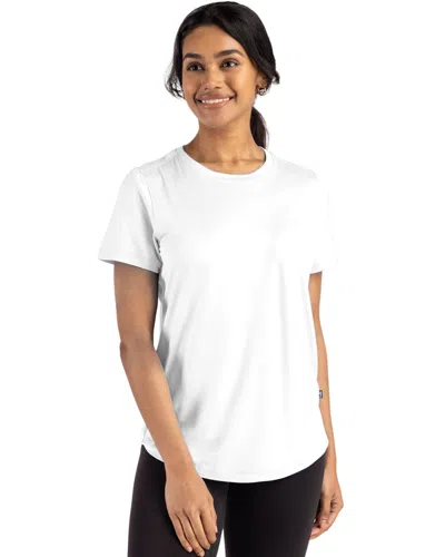 Cutter & Buck Coastline Epic Comfort Recycled Womens Short Sleeve Tee In White