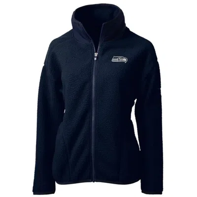 Cutter & Buck College Navy Seattle Seahawks Cascade Eco Sherpa Fleece Full-zip Jacket