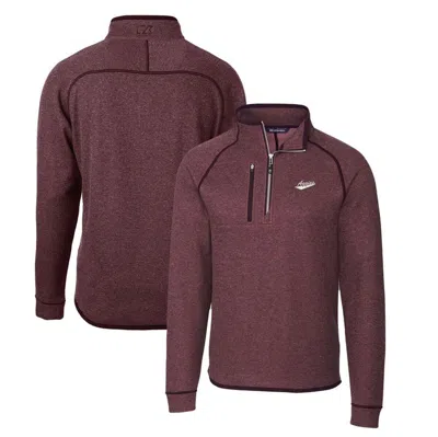 Cutter & Buck Crimson New Mexico State Aggies Mainsail Sweater-knit Half-zip Pullover Jacket In Burgundy