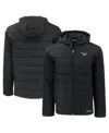 Cutter & Buck Men's Black Philadelphia Eagles Throwback Evoke Hybrid Eco Softshell Full-zip Hoodie Jacket In Black