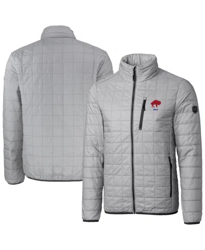 Cutter & Buck Men's Gray Buffalo Bills Big Tall Rainier Primaloft Eco Insulated Full-zip Puffer Jacket