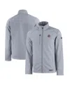 Cutter & Buck Men's Gray Ohio State Buckeyes Primary Logo Evoke Eco Softshell Full-zip Jacket In Gray