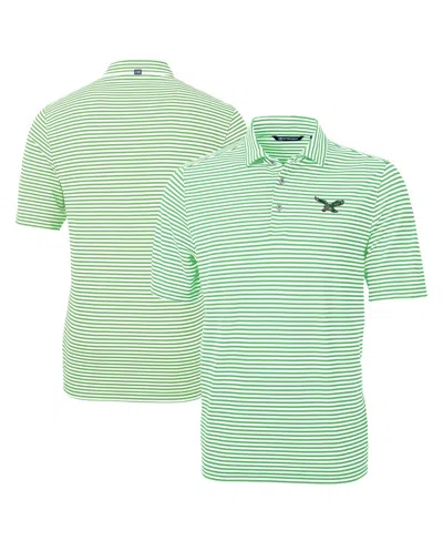Cutter & Buck Men's Kelly Green Philadelphia Eagles Virtue Eco Pique Stripe Polo
