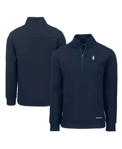 Cutter & Buck Men's Navy Chicago Cubs Cooperstown Collection Roam Eco Quarter-zip Pullover